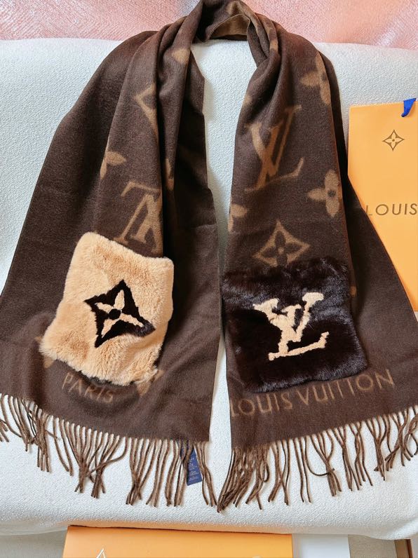 LV Fur double-sided cashmere Scarves